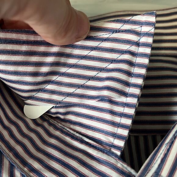 Brooks Brothers Blue/Red Striped Regent Dress Shirt Size 16.5 - Picture 7 of 8